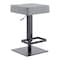 Armen Living Kaylee Adjustable Height Swivel Gray Faux Leather and Black Metal Backless Bar Stool LCKLSWBAMBGR - alternate 1